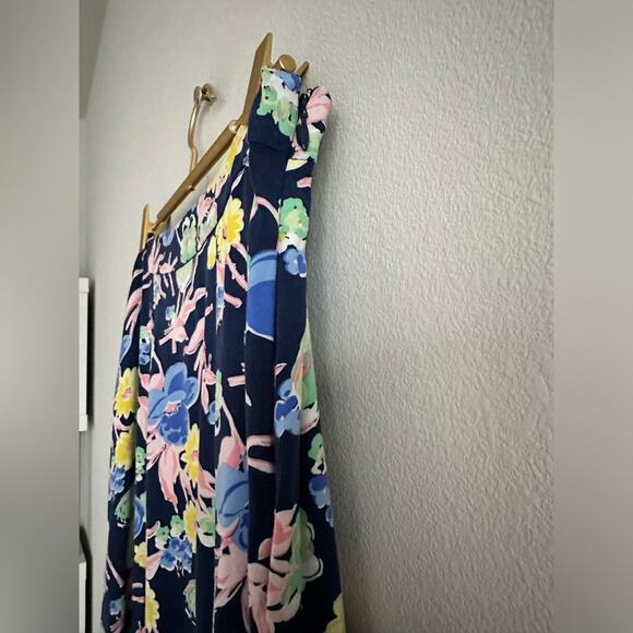 Talbots Navy Blue Floral Skirt | Size 10 | Floral Midi  Spring Easter Skirt - Picture 3 of 7